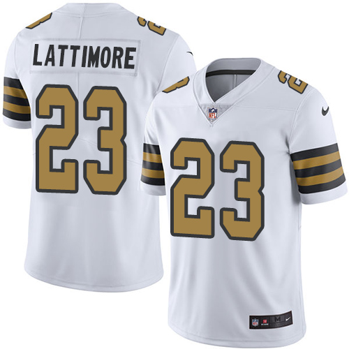 Nike Saints #23 Marshon Lattimore White Youth Stitched NFL Limited Rush Jersey